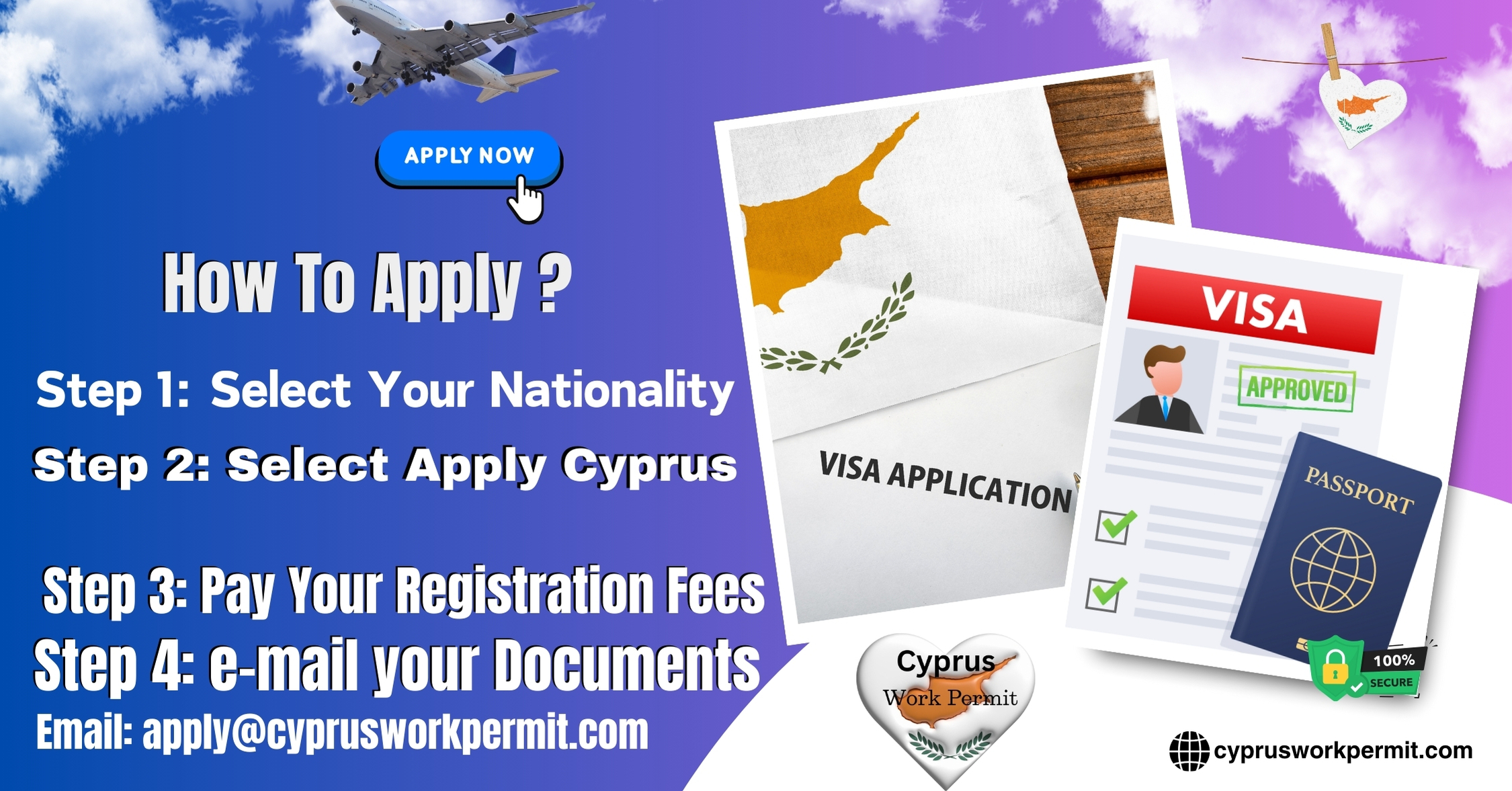 How to Apply for a Work Permit, Student Visa, Business Visa, Investor Visa, and Resident Card Visa from China to Cyprus?